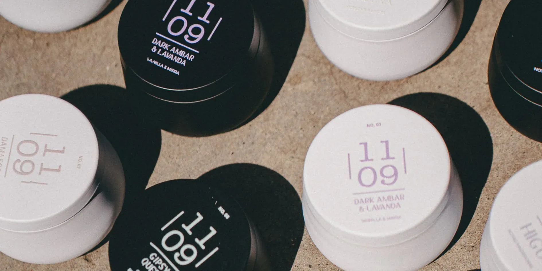 Velas aromáticas 1109 Concept en envase redondo, fragancias premium para el hogar